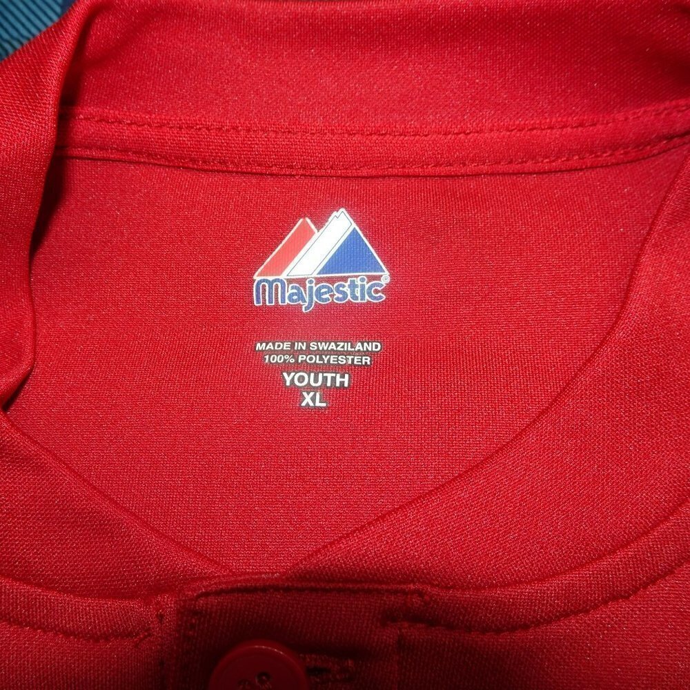 MLB Cincinnati Reds Majestic Red Cool Base Youth Size X-Large - Picture 6 of 7